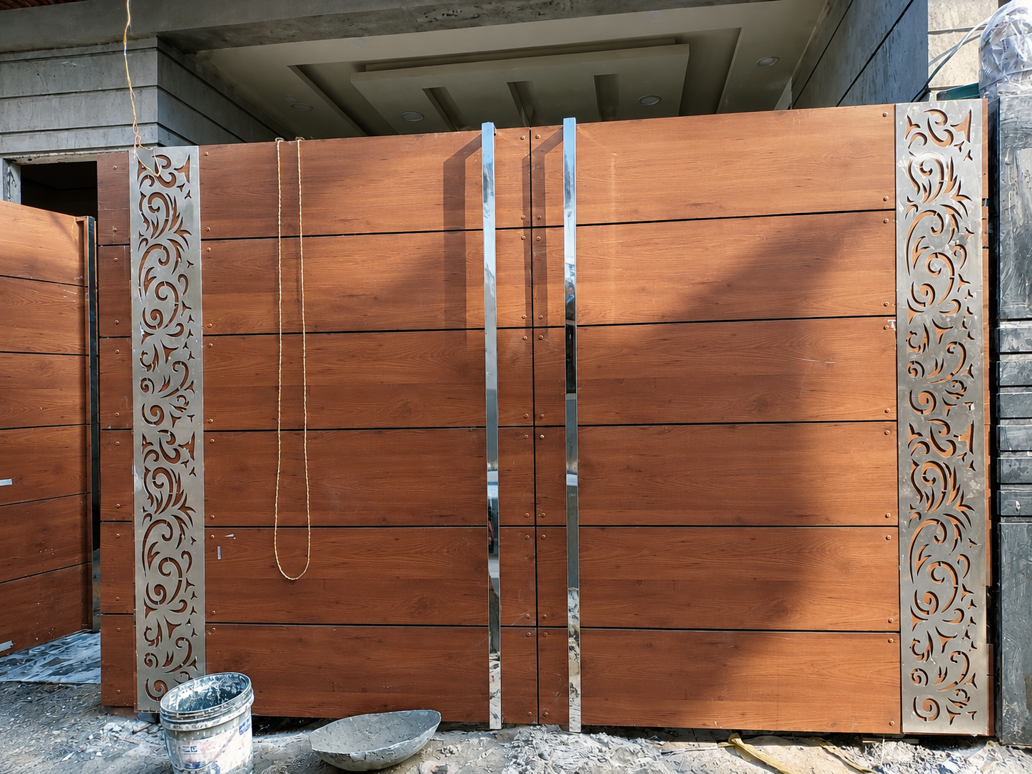 Laser cut metal facade and gate Ludhiana by Lotey Metalcrafts