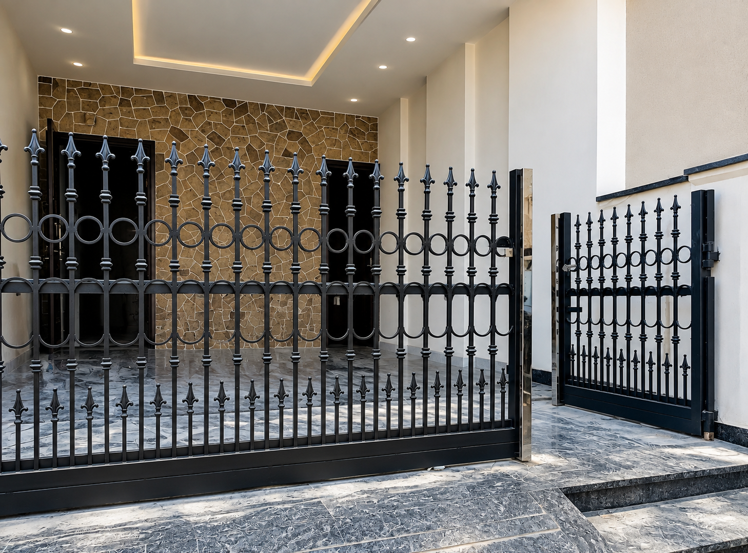 Custom MS and wrought iron gate fabrication in Ludhiana by Lotey Metalcrafts