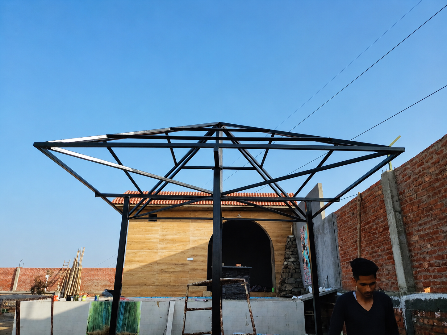 Cutting and shaping steel gazebo truss plates